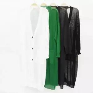 빅사이즈여성가디건 그물 여름 롱 니트 가디건