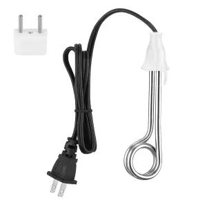 여행용 침지 온수기 300W 전기 캠핑 액세서리 120/240V 듀얼 전압 휴대용 화이트