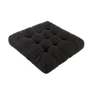 LYLNBYWK 명상 바닥 쿠션, 두꺼운 바닥 베개, 다다미 거실 요가용 대형 사각 베개 시트 쿠션, 메모리 스펀지 블록 추가, 22x22 인치, 블랙