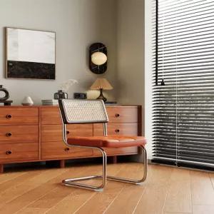 빈티지 원목 등받이 라탄 식탁 의자 프렌치 스타일 휴식용