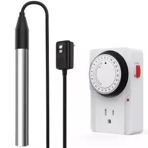 타이머가 장착된 1500W 침수 온수기 전기 풀잠수식 침례교 온수 욕조 버킷 캠핑 용품 탱크 소형 팽창 위한