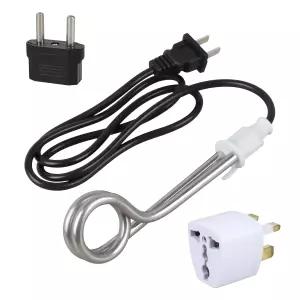 침지 온수기/휴대용 전기 - 220V 500W 캠핑/여행용 히터 스테인리스 차/커피 화이트 에 맞습니다