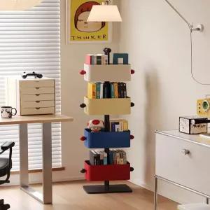 거실용 철제 코너 책장 수납 선반 컬러 인테리어