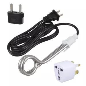 홀푸 침지 온수기 300W - 120/240V 여행용 커피 또는 캠핑 액세서리용 듀얼 전압 히터 화이트 1팩