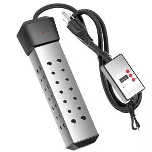 내장 온도 조절기와 지연 시동 기능이 있는 2000W 휴대용 침수 온수기 - 버킷 욕조 온수 및 미니 풀 위한