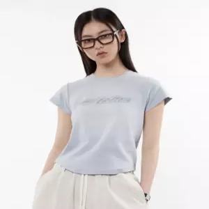 kiimuir (우먼) 워시드 크롭 반팔 티셔츠스카이 블루