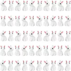 엑사시닌 50개 미니 토끼 피규어 부활절 동물 요정 정원 달걀 채우기 인형집 케이크 홈 데코