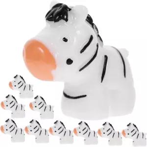 밀리스텐 10Pcs 미니 얼룩말 홈 호텔 크리스마스 장식을 위한 창의적인 다육질 사랑스러운 블랙 화이트