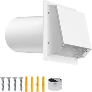 외부 4인치 건조기 통풍구 커버 탈착식 스크린 및 쿠션 백드래프트 플랩이 있는 아연 도금 강철 후드 벽