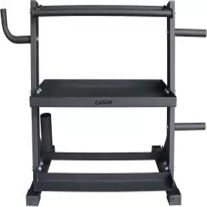 라이프라인 피트니스 홈 짐 3단 덤벨 및 케틀벨 보관 랙 로프 밴드 후크 포함 - 최대 440파운드까지 가능