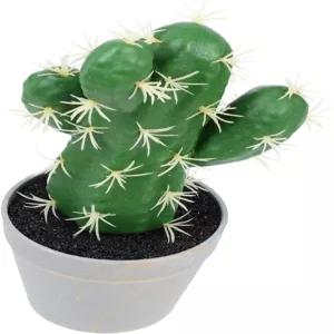 프레티줌 인공 선인장 분재 식물 미니 가짜 다육 화분 장식은 사무실 책상과 실내 위한 사실적인 녹색으로