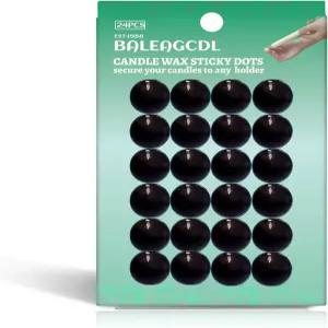 BALEAGCDL 캔들 스틱 도트 - 블랙 왁스 어댑터 소프트 액세서리 1팩 24개