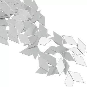 공예용 대레니 300PCS 다이아몬드 모양 거울 모자이크 타일 미니 마름모 조각 자체 접착 아크릴 시트 DIY