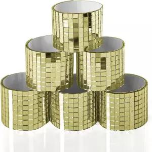 Art3dwallpanels 6팩 자체 접착 유리 거울 모자이크 타일 2364개 DIY 공예 장식용 작은 사각 스티커 디스코