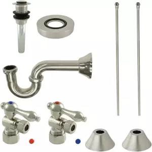 킹스턴 브라스 CC53308VKB30 트림스케이프 전통 배관 싱크 키트 P-트랩 및 브러시드 니켈 배수 포함