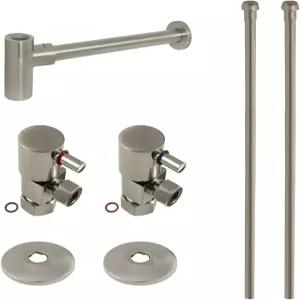 킹스턴 브라스 CD53308DLLKB30 트림스케이프 모던 배관 싱크 키트 브러시드 니켈 병 트랩 포함