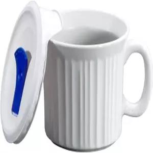 코닝웨어 플라스틱 20온스 오븐 안전 식사 머그컵 통풍 뚜껑 프렌치 화이트