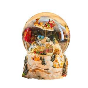 크리스마스 스노우볼 소품 원형 미니 랜턴 선물 오르골