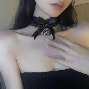 토키 프릴 리본 초커 방울 목걸이 Znd8+9fPz