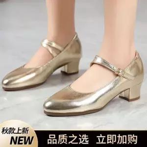 여자 빈티지 성인 속굽 워킹화 댄스 화 구두 라틴댄스화 미들힐 사교광장 진피 댄스화 원픽5