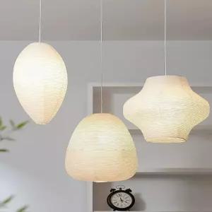 한지 펜던트 조명 삼색광 대나무 레일 스탠드형 카페