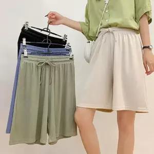 [_의류]여름 모던 심플 4부 플리츠 밴딩 반바지 하프 팬츠