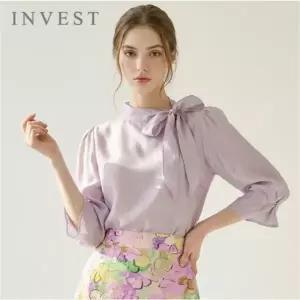 [인베스트] 페미닌 리본 넥 진주 블라우스_IN6M1BL5531