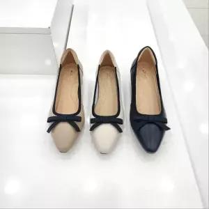 [탠디]by미셸 x24203 소가죽 소재 4cm굽 앞 장식 여성 펌프스 구두 cc7_CC