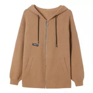 여자카디건 후드 집업 모직코트 봄가을 루즈핏 슬림핏 커버 상의 빅사이즈 엄마룩 가디건 원템3