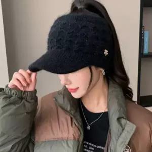 겨울방한모자 클로버 포인트 여성 니트 썬캡 겨울 스포츠 등산 모자