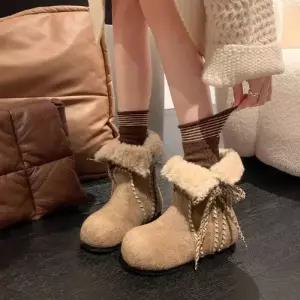 양털패치 털 투버킨 슈즈 속굽부츠 여자신발 패딩부츠 미들부츠 일체형 원템5