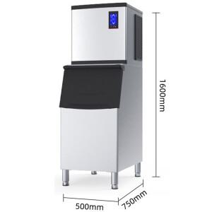 50KG 대형 저장통 845W 스테인레스 스틸 제빙기 자동 자체 청소 기능을 갖춘 상업용 기계 250KG/일