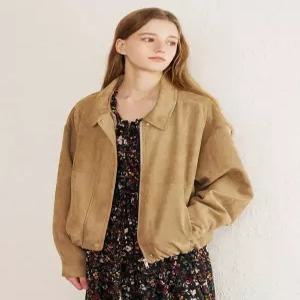 [르샵]밑단 밴딩 베이직 스웨이드 봄버 자켓 (DQ1JK002A)