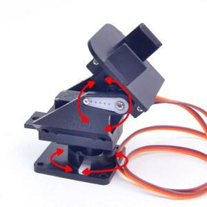 미니 팬틸트 키트 카메라 플랫폼 - FPV 드론 및 비행기용 마이크로 서보, 방진 카메라 마운트로 조립됨