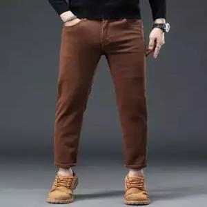 바지 남성용 청 가을 동계 럭셔리 홍콩 배기핏 프리미엄 순면 데일리 스판 스키니진 9부 다올4