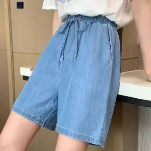 [페이릿][페이릿] [88까지]소라 스트링 허리 밴딩 데님 숏 5부 반바지