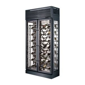 정밀한 온도 조절 시스템을 갖춘 고급 솔리드 스테인레스 스틸 와인 캐비닛 쿨러 냉장고 유리 - 문