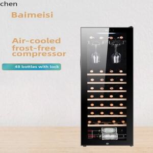 LXC 항온 와인 캐비닛 48개 공냉식 성에 방지 찻잎 3개의 유리 잠금 장치 내장