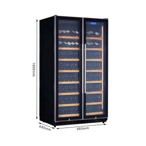싱글존 320병 와인 음료 냉장고 스테인리스 스틸 쿨러 바 가정용 호텔용 전기 캐비닛