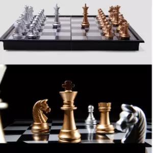 체스 보드게임 접이식 전략 두뇌 휴대용 가족 성인 집중력 조립식 어린이 학원