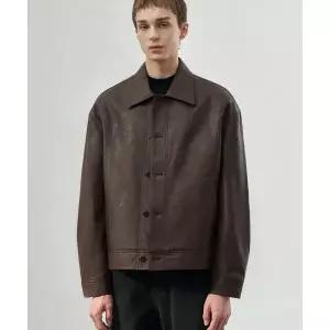 매장정품 DRAW FIT 드로우핏 라인 스모크 레더 자켓 [SMOKE BROWN] DFJK2102SMBR 1370875