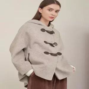 [르니앤맥코이]휴고 스타일 헤링본 패턴 더플 핸드메이드 후드 코트 MJ11HJ206HJJ