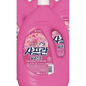 샤프란 실내건조 핑크 페스티벌 용기 3.1L 4개