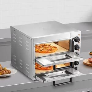 최고급 이중층 피자 메이커 케이크 베이킹 오븐 전기 스테인리스 스틸 상업용