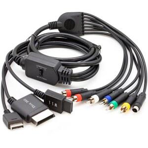Jujingglobal 6FT 컴포넌트 Xbox 360, Wii, PS2, PS3, 4 in 1 RCA 오디오 비디오 어댑터 컨버터 케이블용 S-비디오 AV 케이블