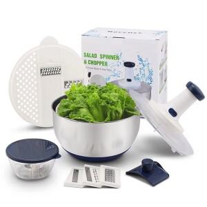 다기능 대형 샐러드 스피너 5L 과일 채소 건조기 세척기 배수기 스테인리스