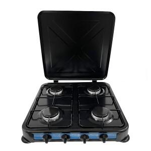 4구 버너 유로 심플 야외 캠핑 가스레인지 (덮개 포함)