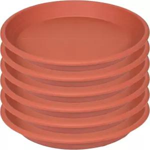 Grjoprt 식물 접시 6팩 4인치 5인치 플라스틱 드립 트레이 실내용 구멍 없는 튼튼한 화분용 물 테라코타