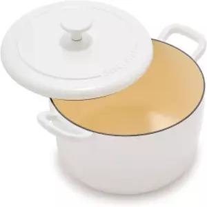 그린팬 x 바비 플레이 5.5QT 에나멜 주철 원형 네덜란드 오븐 뚜껑 이중 손잡이 500F에 안전한 및 인덕션