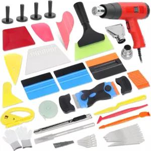 ROADGIVE 차량 필름 설치용 윈도우 틴트 키트 비닐 랩 도구 히트건이 포함된 52PCS 스퀴지 자석 홀더